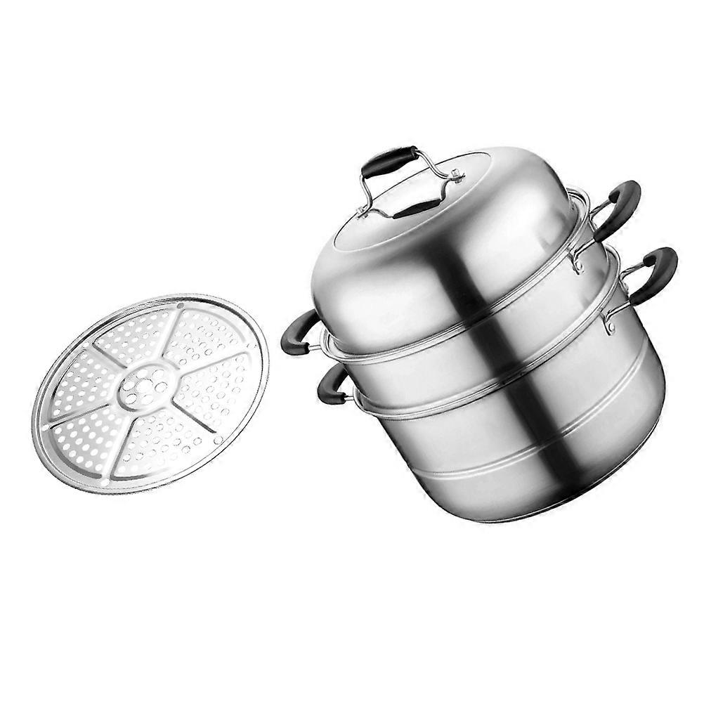 Stainless Steel Soup Pot Multi-layer Design Perfect For Home Users Cooking Kitchen Steamer 1 Set