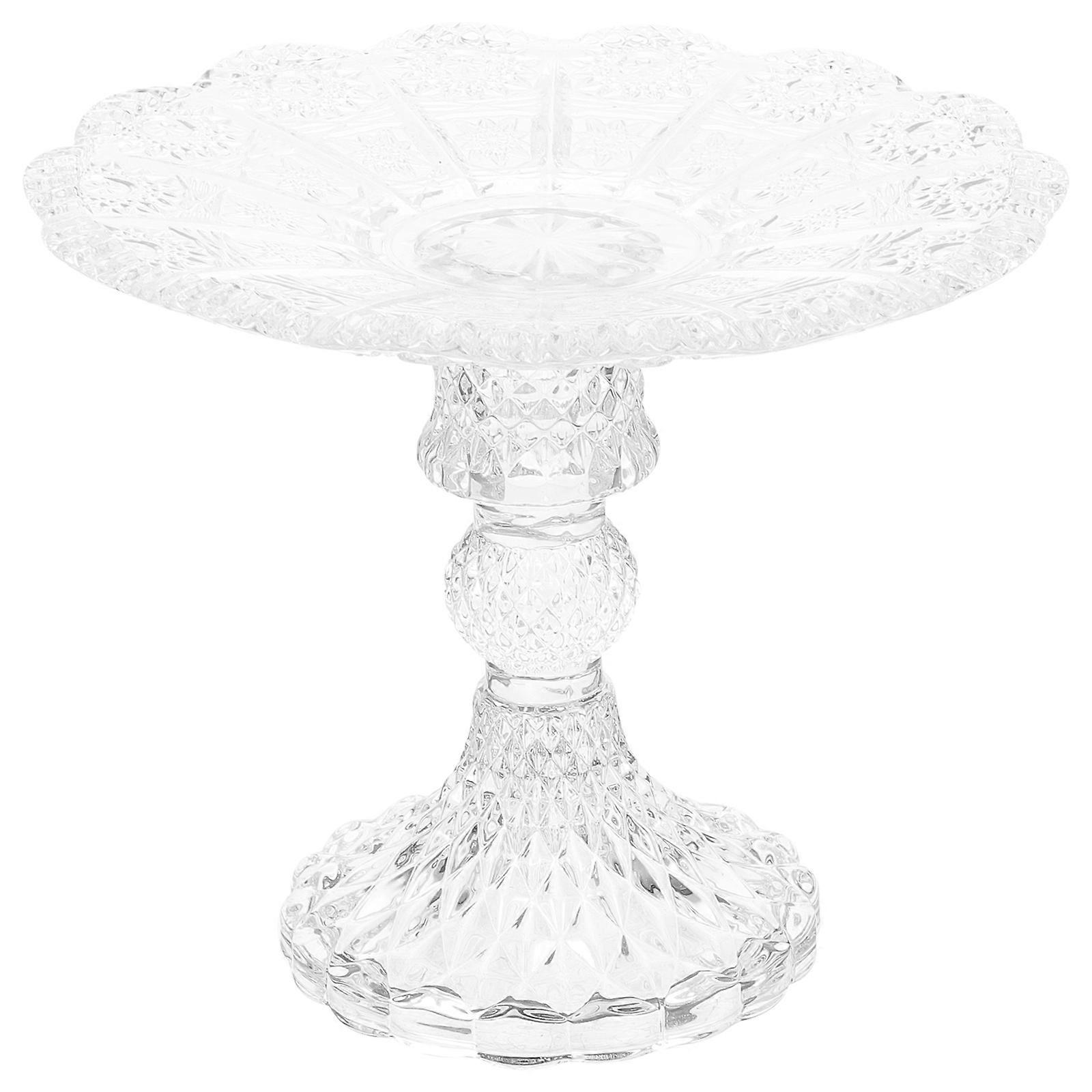 Elegant Glass Footed Dessert Plate for Appetizers, Fruits, and Snacks – Vintage Style Serving Dish for Kitchen, Dining Table, and Home Decor