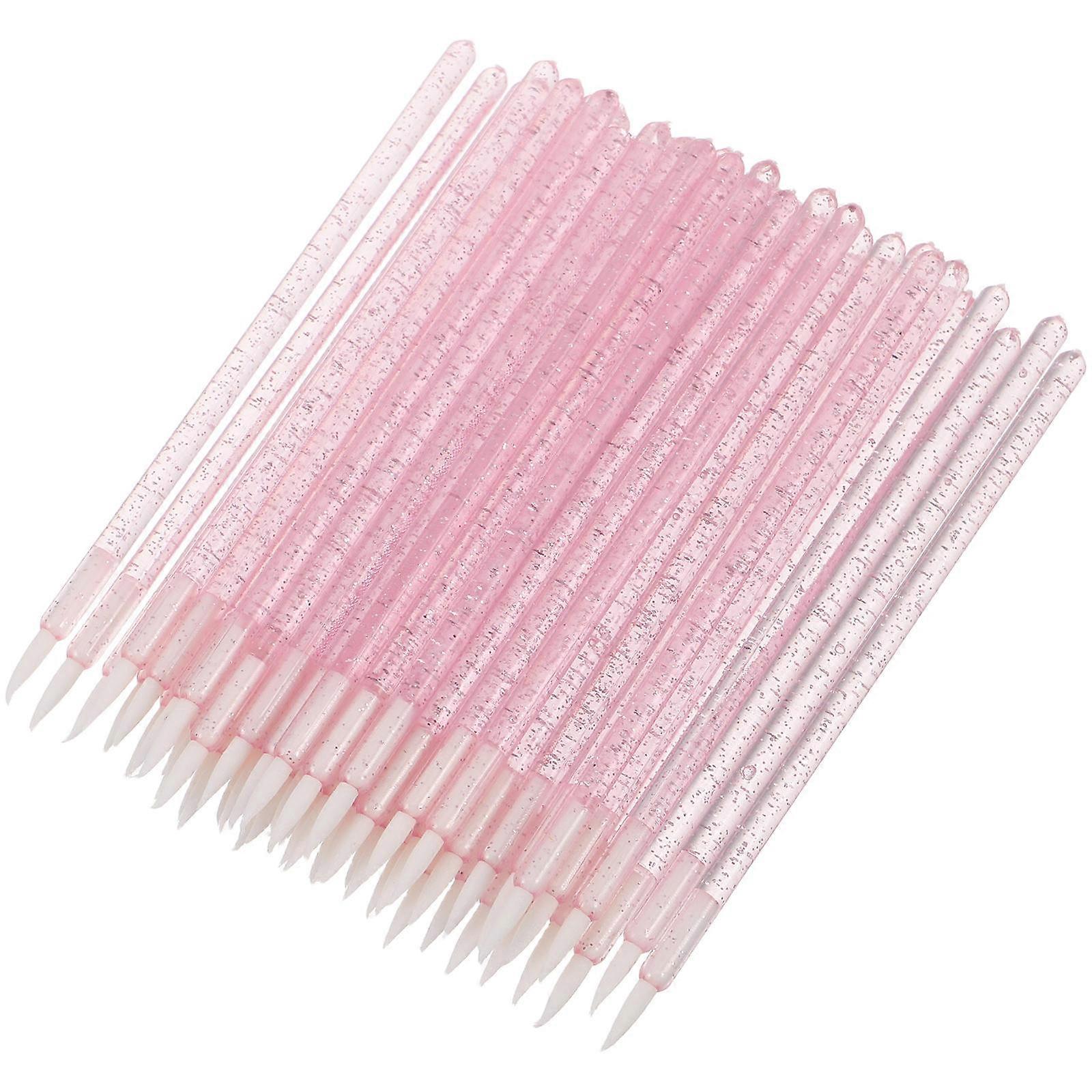 Disposable Nylon Eyeliner Brushes with Fine Point Applicator for Precise Eye Makeup and Lip Liners 1 Bag Pink Plastic PP Box