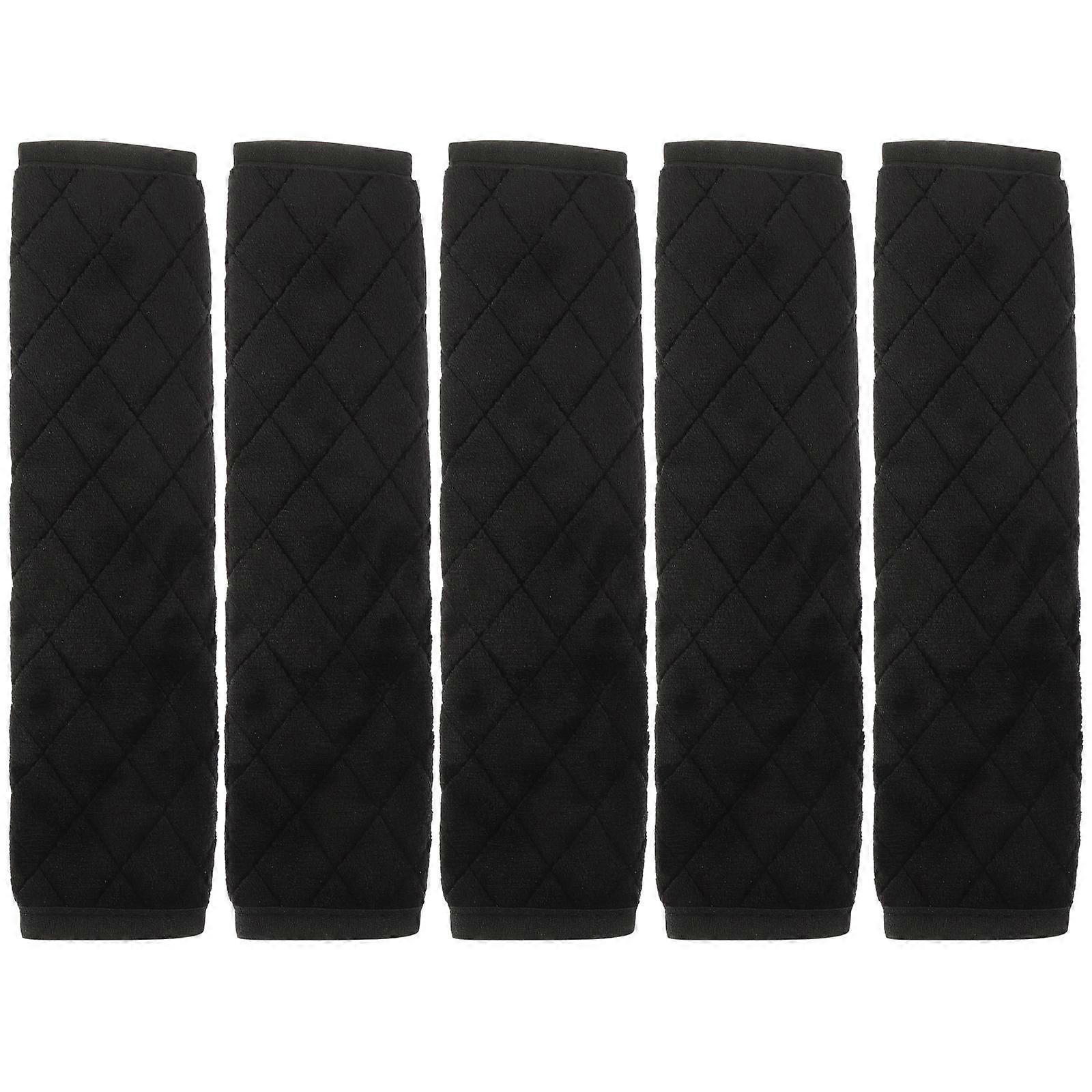 Car Seatbelt Covers with Supple Plush Cloth for Adults Black Easy to Install and Most