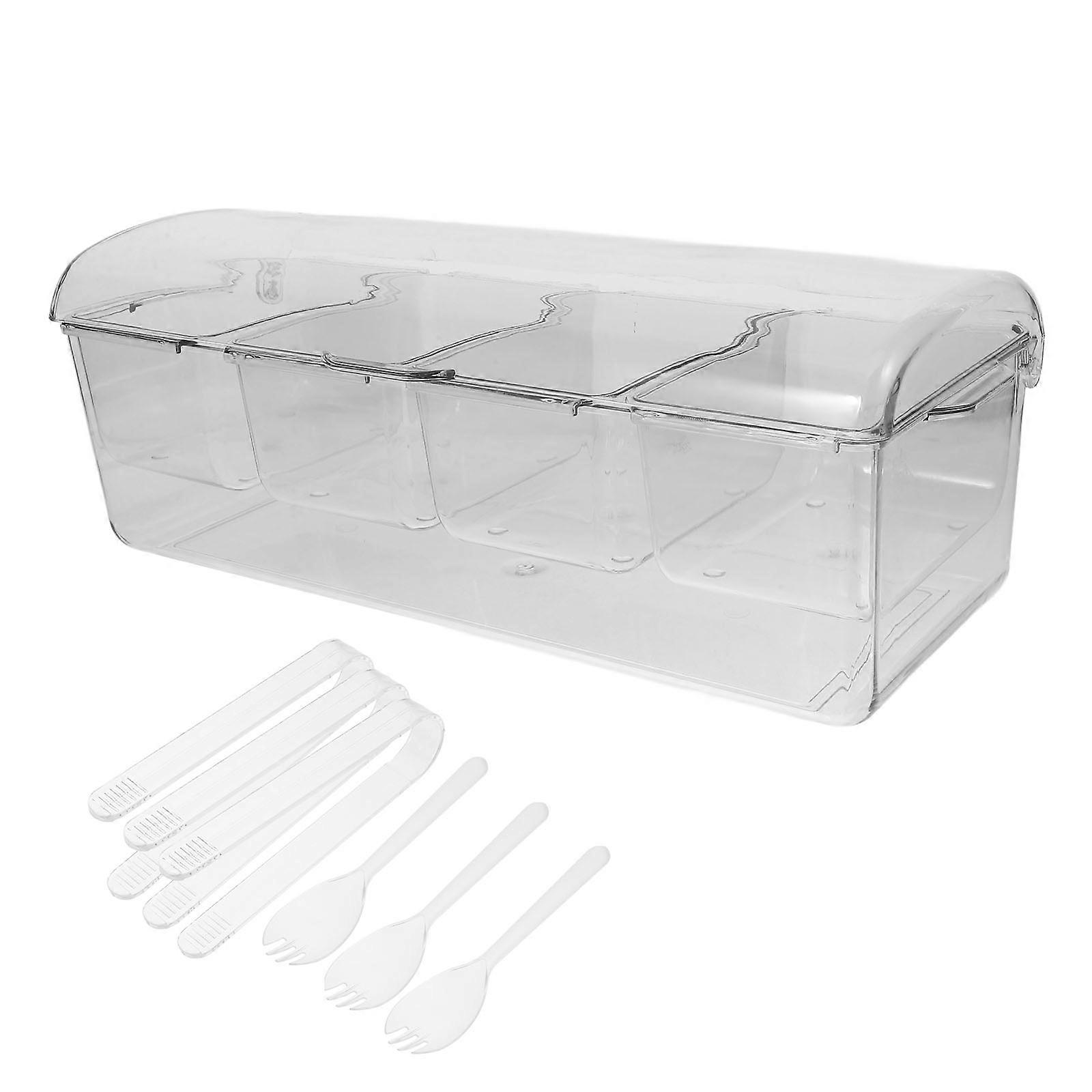 Reusable Salad Containers Chilled Serving Trays For Outdoor Activities Material Easy To Carry 1Set