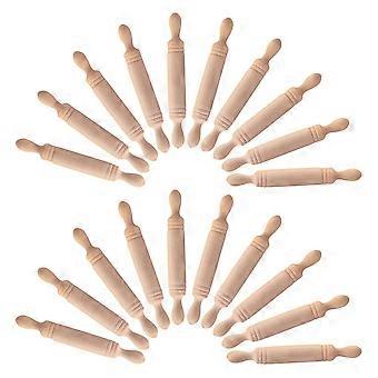 Mini-Nudelhölzer aus Holz für Puppenhausküchen-Dekoration, 50-teiliges Set