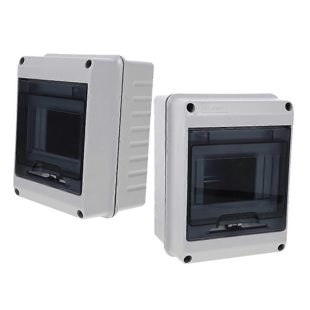 2pcs Weatherproof Breaker Box with Transparent Window   Durable Electrical Distribution Protection for Power Supply & Charging Stations