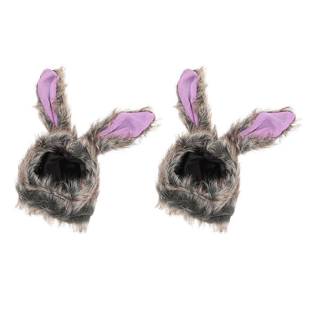 Adorable Halloween Costume Hat Rabbit Shape For Dogs Cats 10x10x25CM Decorative 2Pack