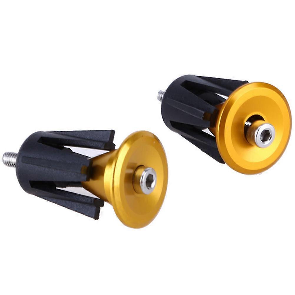 Golden Aluminum Alloy Bar End Plugs for Bike Handlebars Suitable for Most Handlebar Sizes 2 5cm