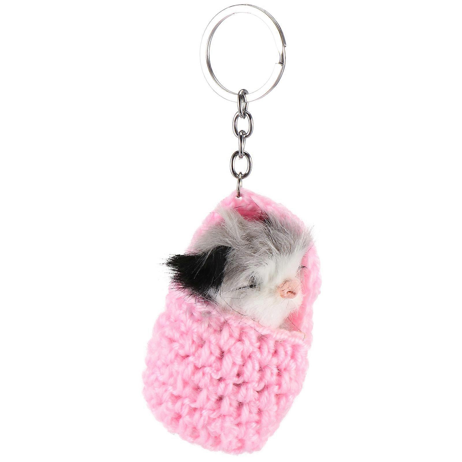Lovely Mouse Keychain Plush Alloy Kids Gift Pendant 8X5X2CM 1Pc