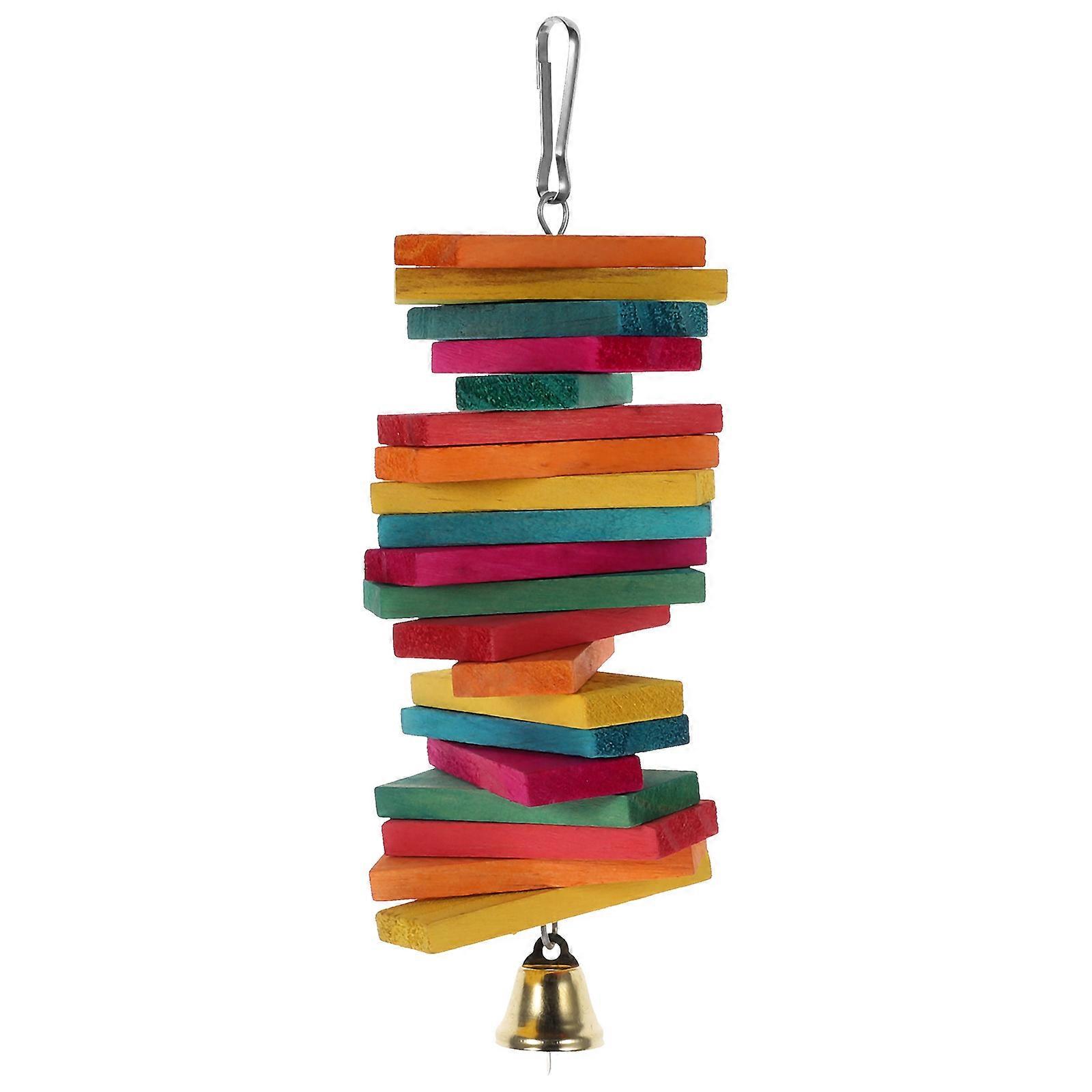 Colorful Building Blocks for Pet Bird Playing Made of Timber 6 Pieces