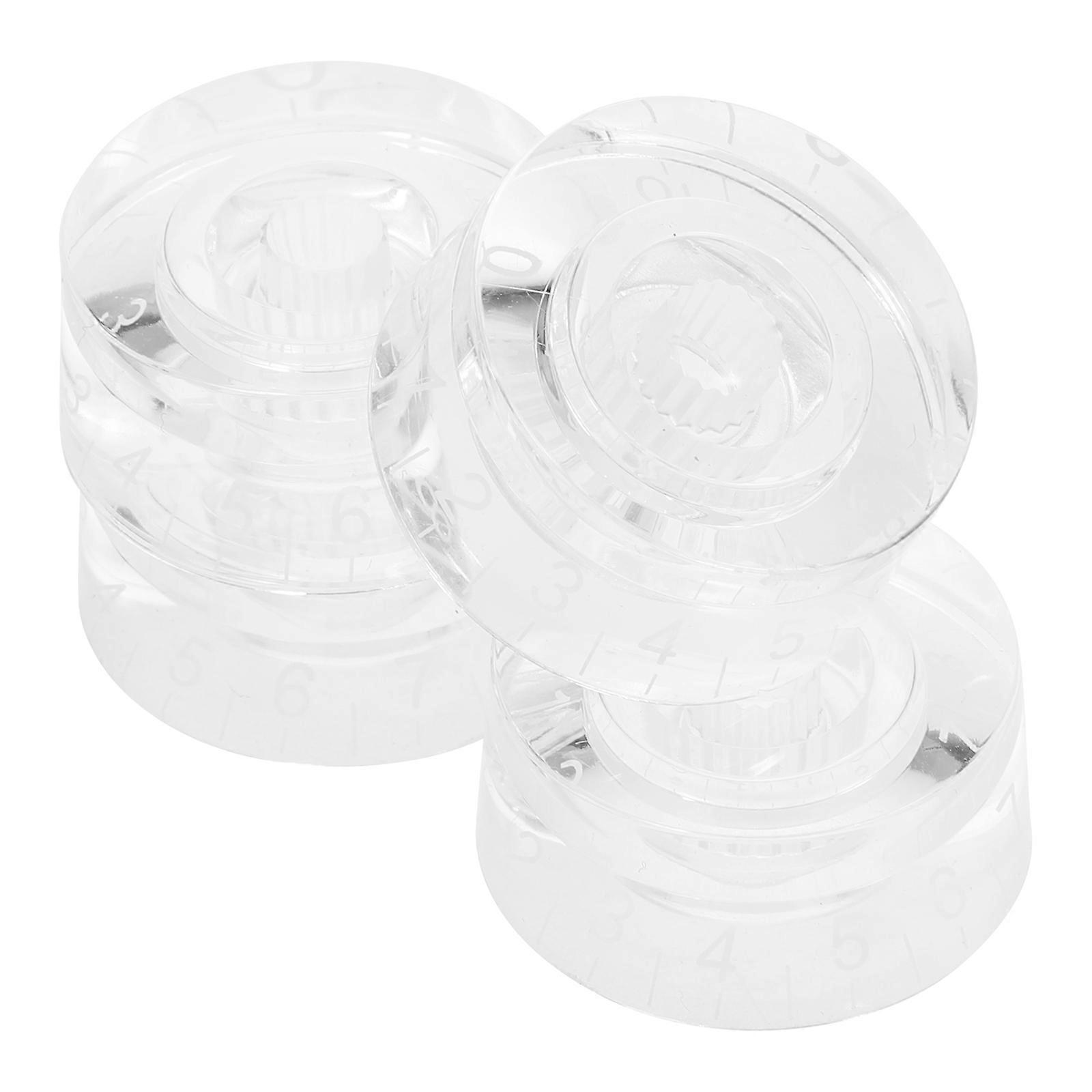 ملحق مقبض التحكم في مستوى الصوت 4 مجموعة تصميم دائري مخصص للغيتار الكهربائي .5x2.5x1.1cm مادة أكريليك أنيقة