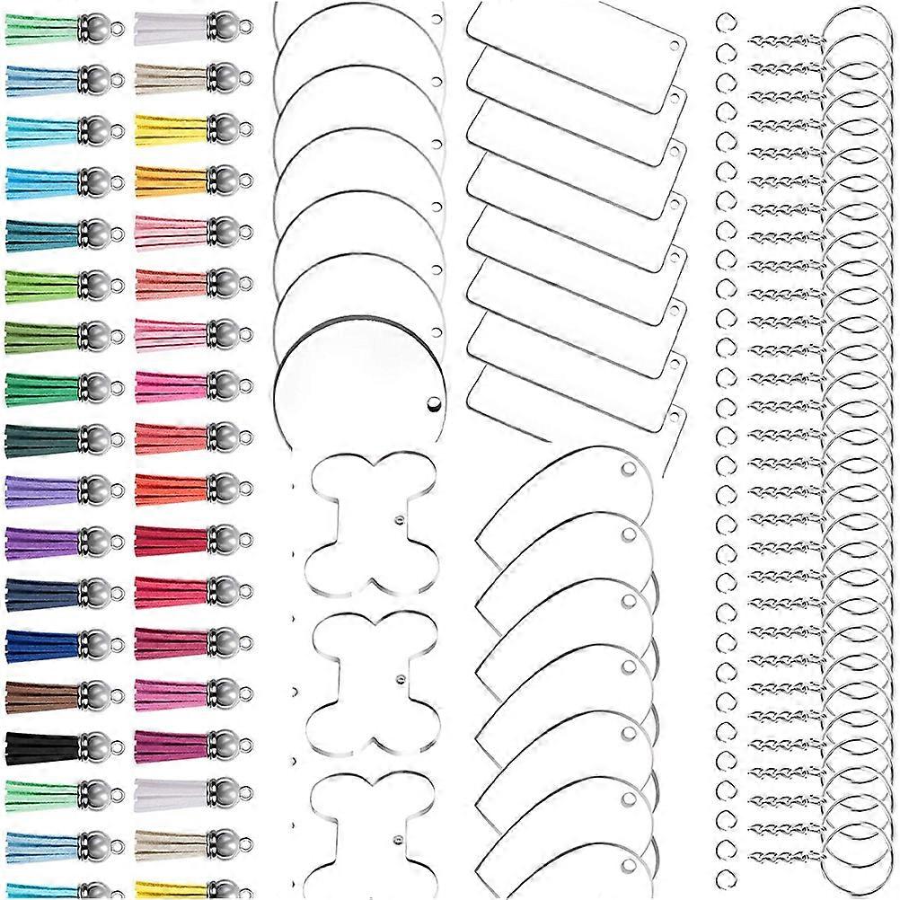 Acrylic Dog Bone Pendant Key Ring Set for DIY Handmade Craft with 1Set