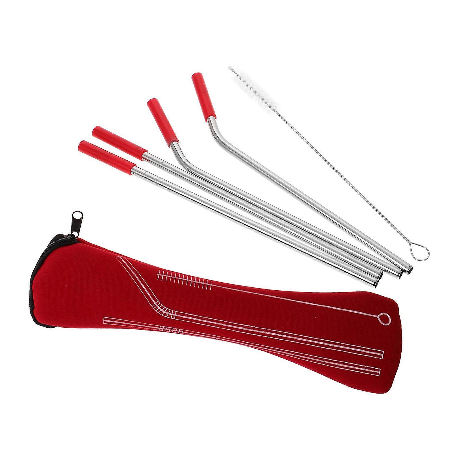 قش معدني قابل للطي لجميع الأعمار مع حقيبة حمل ومنظف 1 طقم أحمر