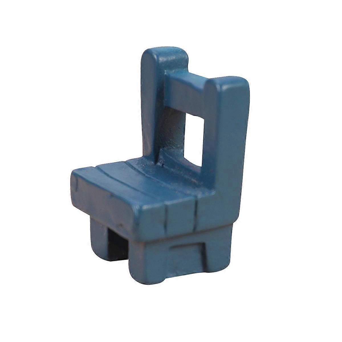 Creative Simulated Resin Miniature Chair Ornament For Doll House Accessories Blue Color 1Set