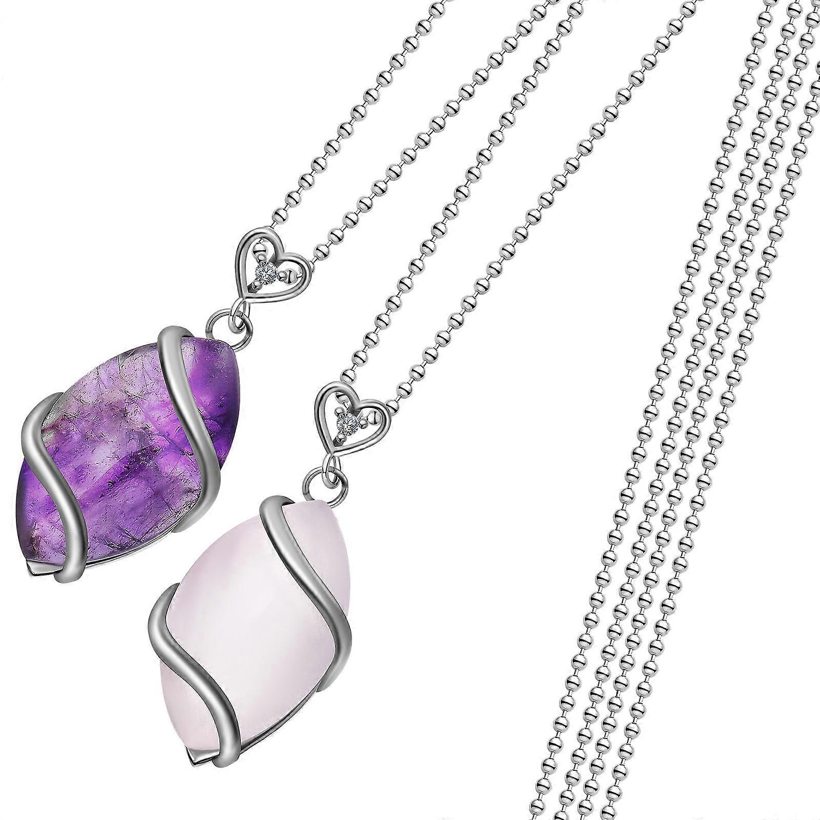 Wire Crafted Quartz Necklace, Delicate Stone Pendant with Versatile Chains