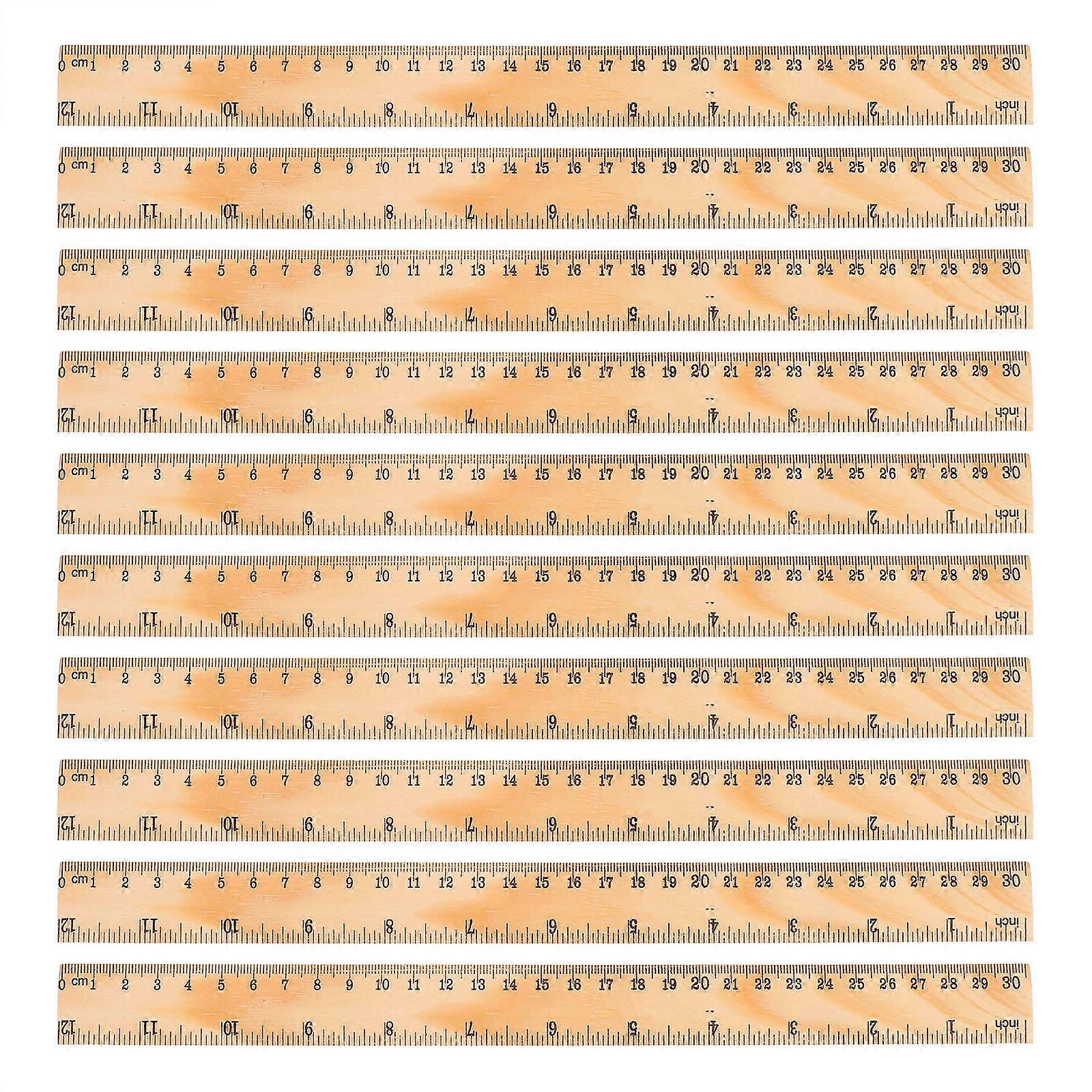 Straight Ruler, Durable Wood Material, Ideal for Measuring and Learning