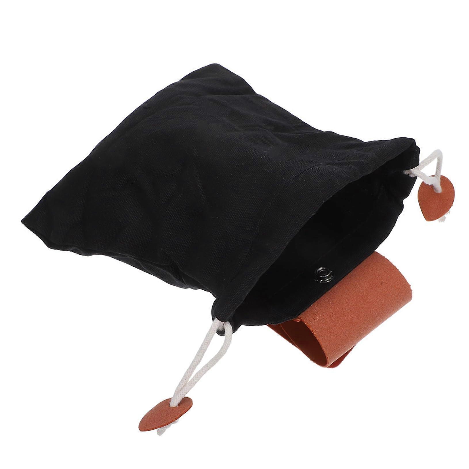 Harvest Bag for Mushrooms and Fruit, Portable PU Black Camping Bag with Ergonomic Shoulder Strap for Hiking