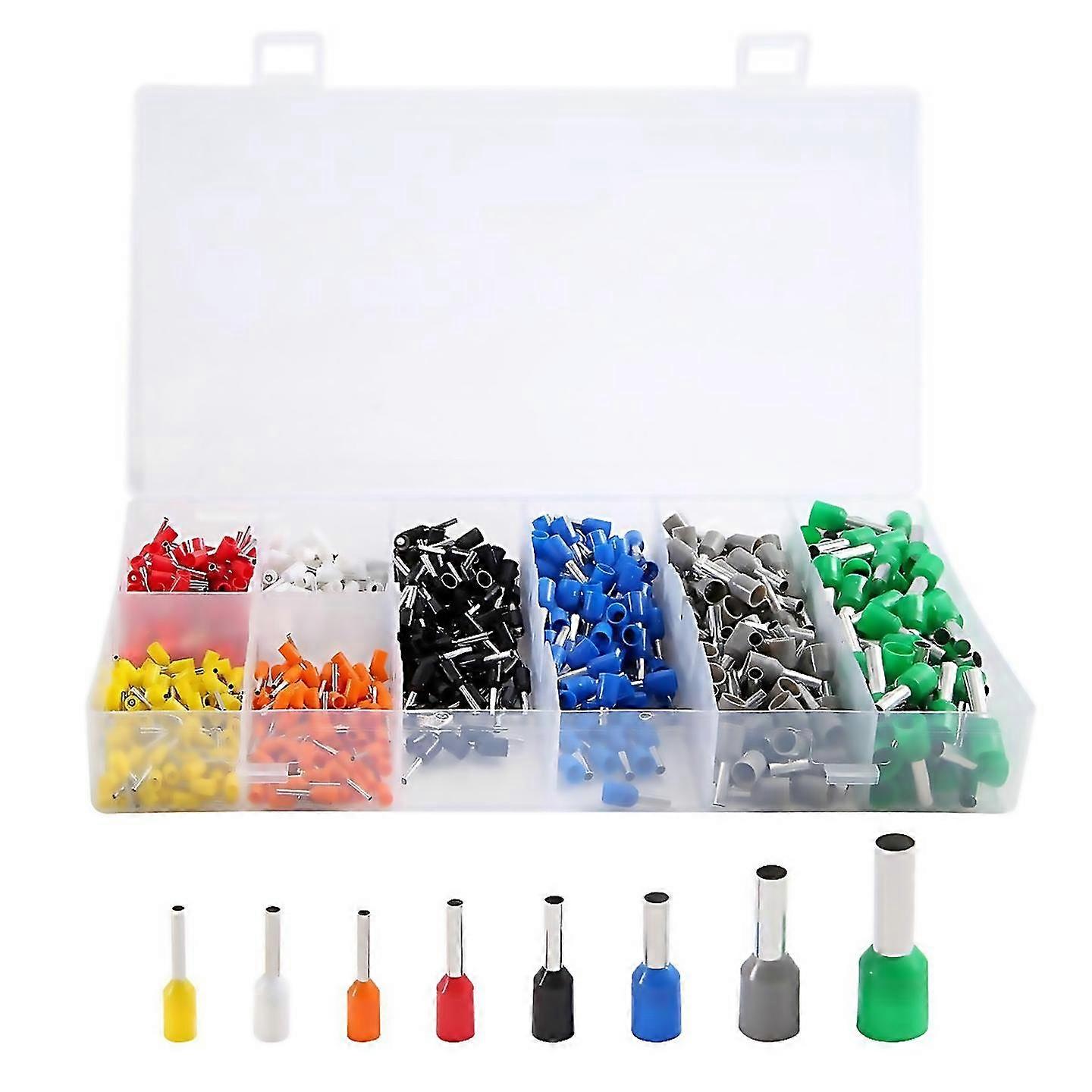800 Pcs Ferrules Kit Wire Ferrules Crimp Connector Insulated Cord Pin End Terminal Awg 2210 Kit
