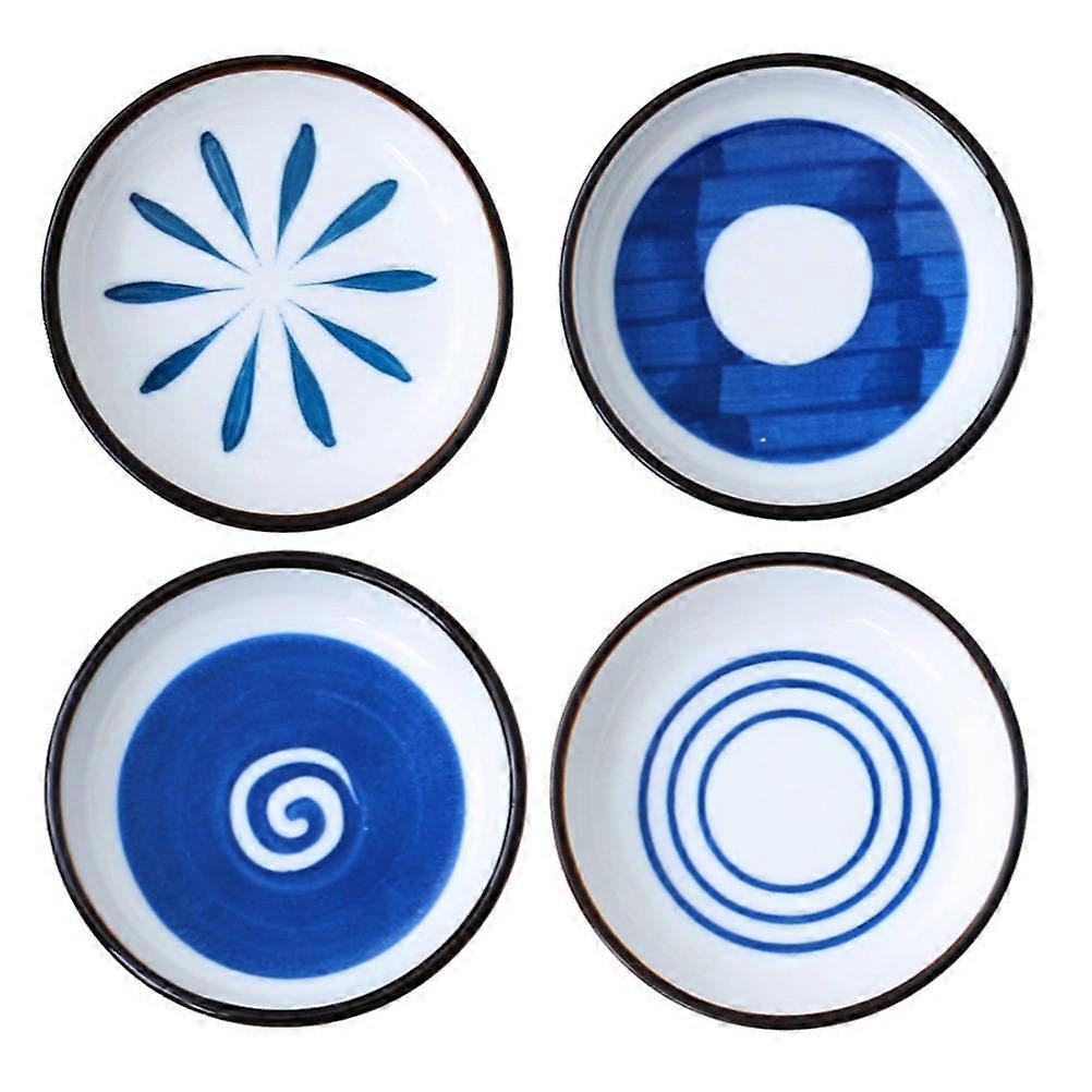 Dipping Dishes Assorted Color Dipping Sauce Plates For Home Use 9X9X2CM Circle Shape 4Pcs