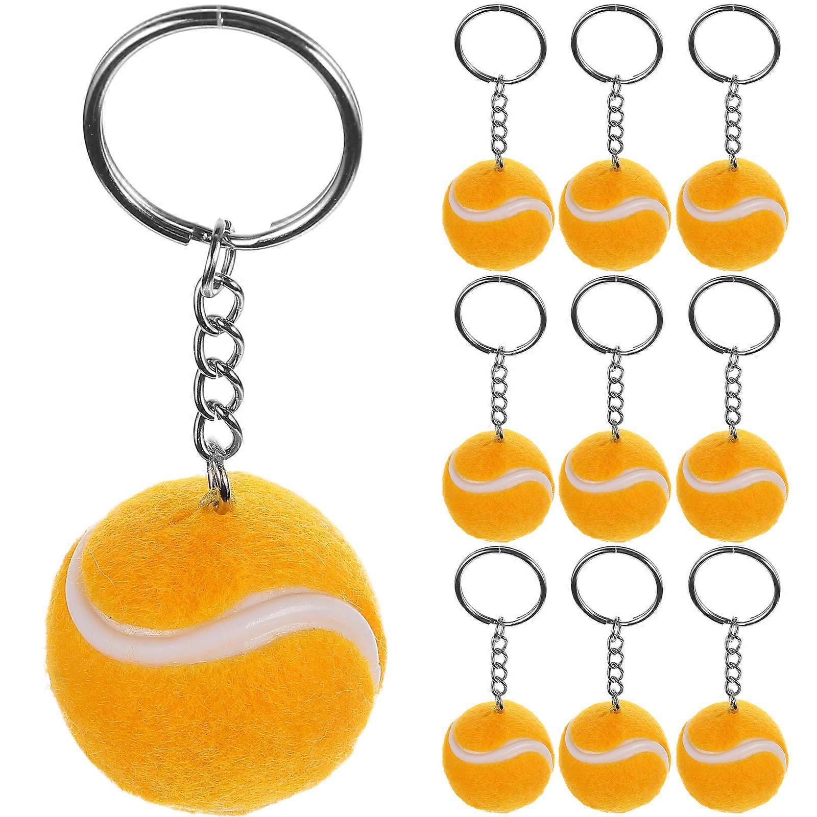 تنس قلادة Keyring 12 قطعة مفتاح الديكور لحقيبة حقيبة ظهر هدايا التخرج عيد الميلاد برتقالي الشكل اليدوية