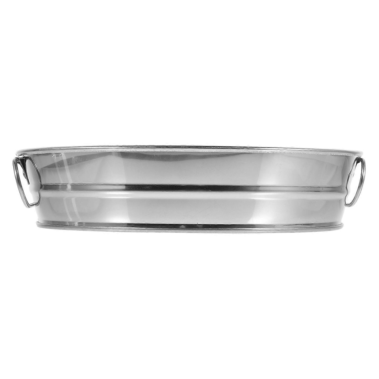 Sleek Stainless Steel Round Tray For Hotels Serving Dinner Plate Casual Occasions 21.5x21.5cm 1Pack