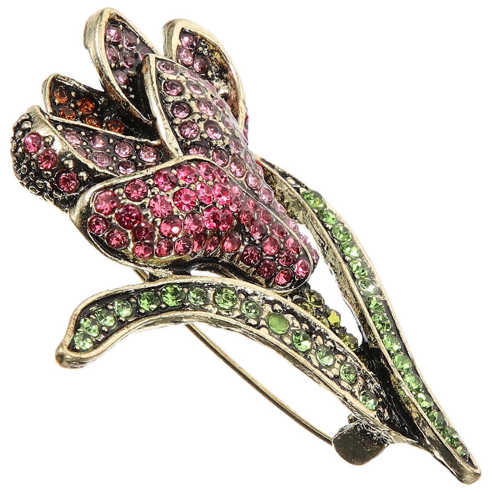 Flower Lapel Pin For Themed Events And Clothing Elegant Rose Shape 1Set