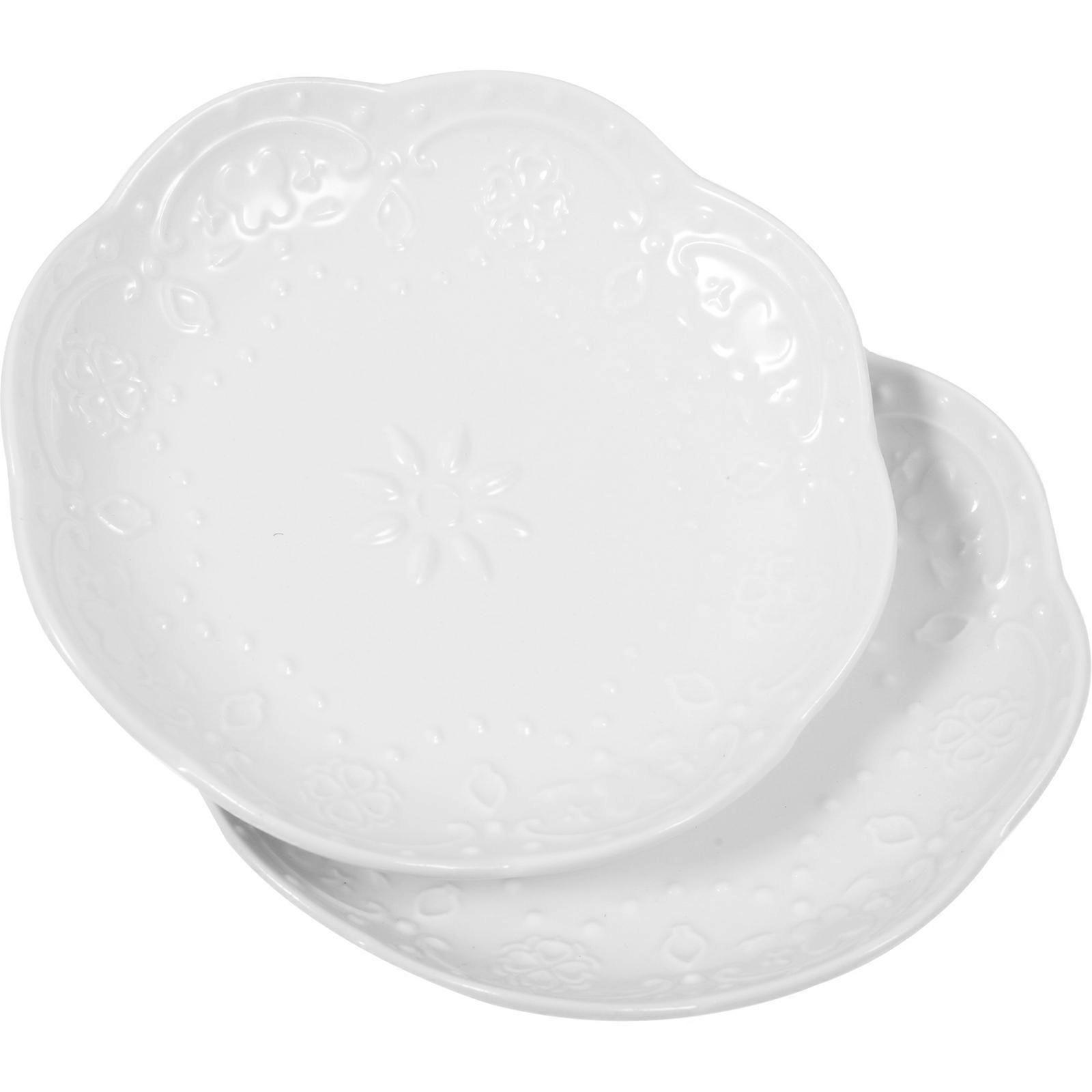 Delicate Ceramic Sauce Dish For Dipping Sauces 10X10X1.7CM Suitable For Dinner Parties 2Pcs