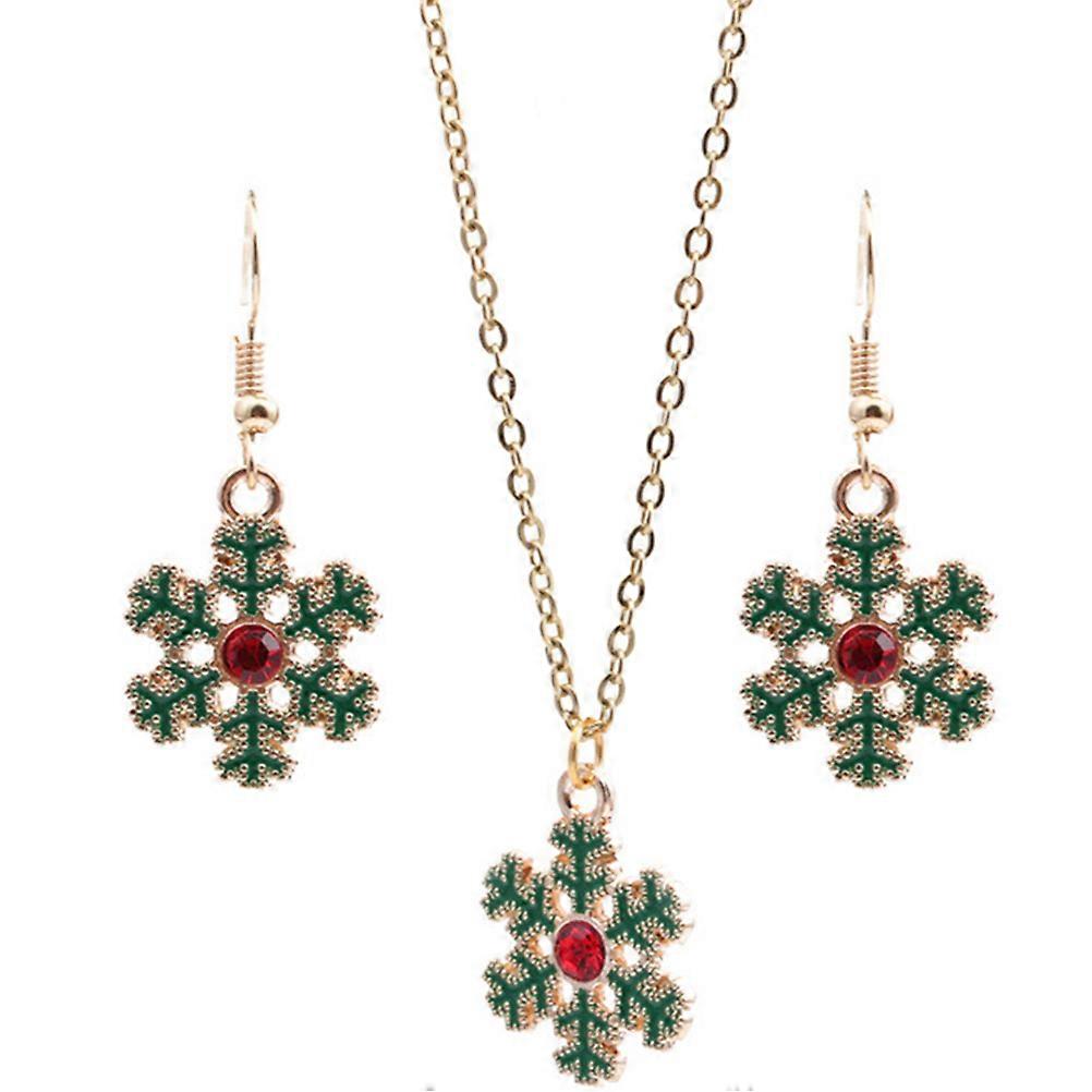 Here's a refined and engaging product description for your **Christmas Snowflake Pendant Necklace and Earrings Set**:
🎄✨ **Festive Christmas