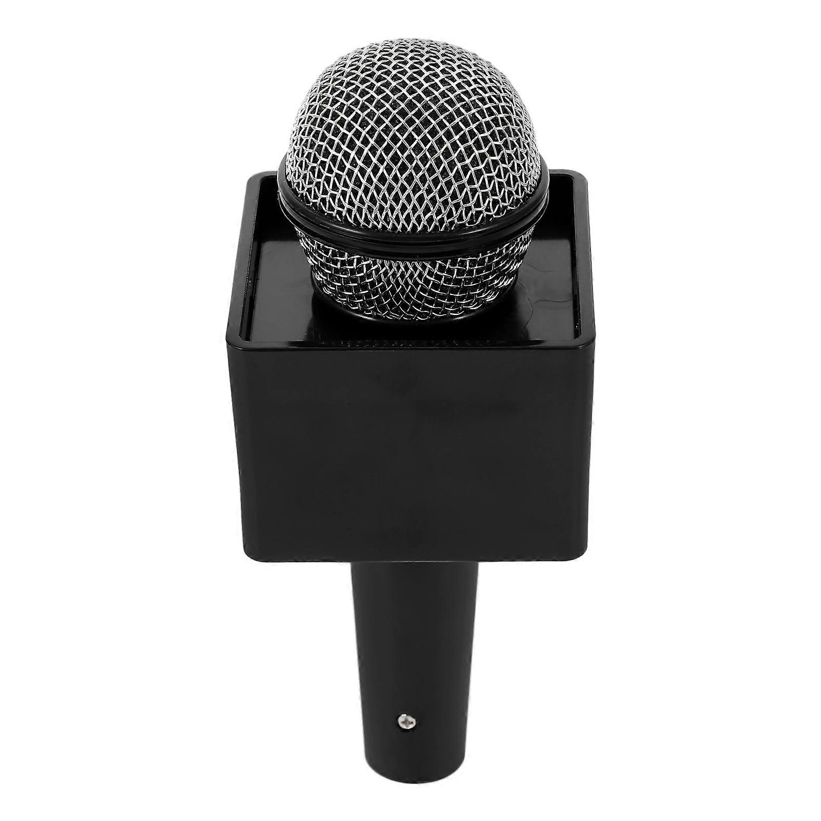 Black Plastic Toy Microphone for Party Fun Realistic Design and Durable Use 1 Piece