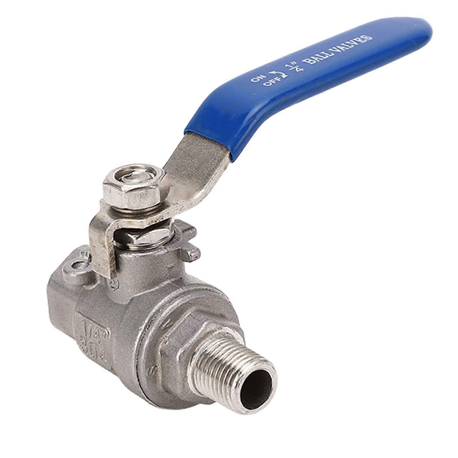 Ball Valve 1/4 Inch NPT Stainless Steel Lever Handle Water Oil Gas Valve with Internal Threads for Secure Pipe Sealing