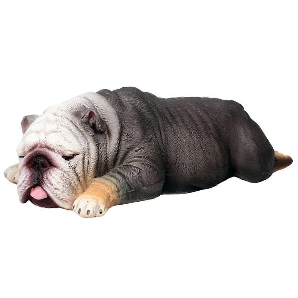 Sleeping Bulldog Statue Ornament Realistic Puppy Figurine Cute Animal Decoration Home Office Dog Lovers Smooth Safe Finish