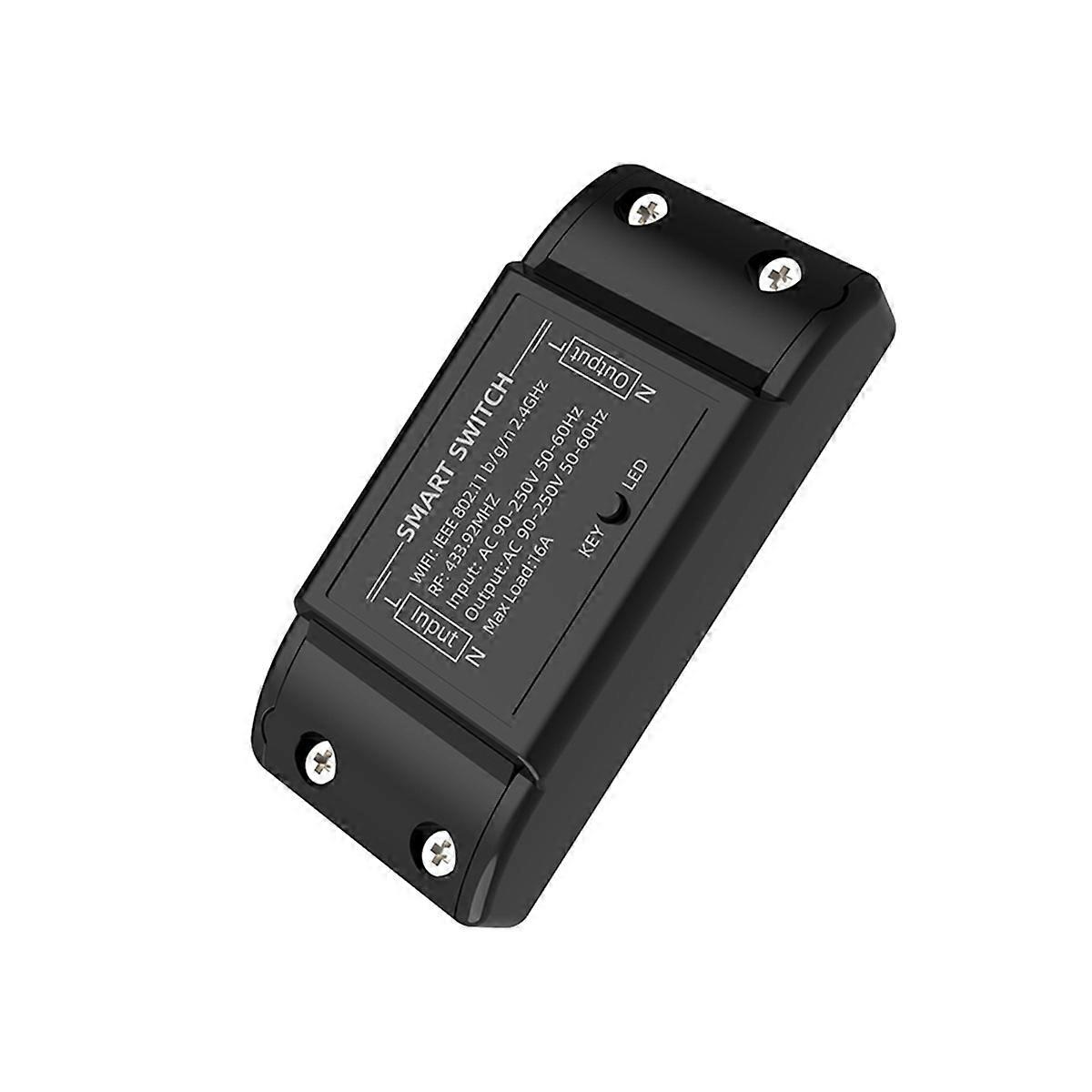 WiFi + 433MHz Schalter Smart Home Automation Relais Modul Drahtlose Fernbedienung Schalter Unterstützt APP Voice Control Schwarz