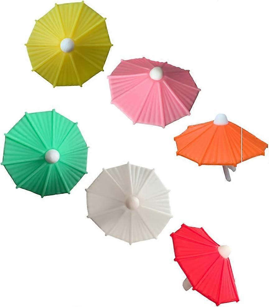 6pcs Set Umbrella Model Wine Glass Marker Silicone Drink Wine Beer Gla