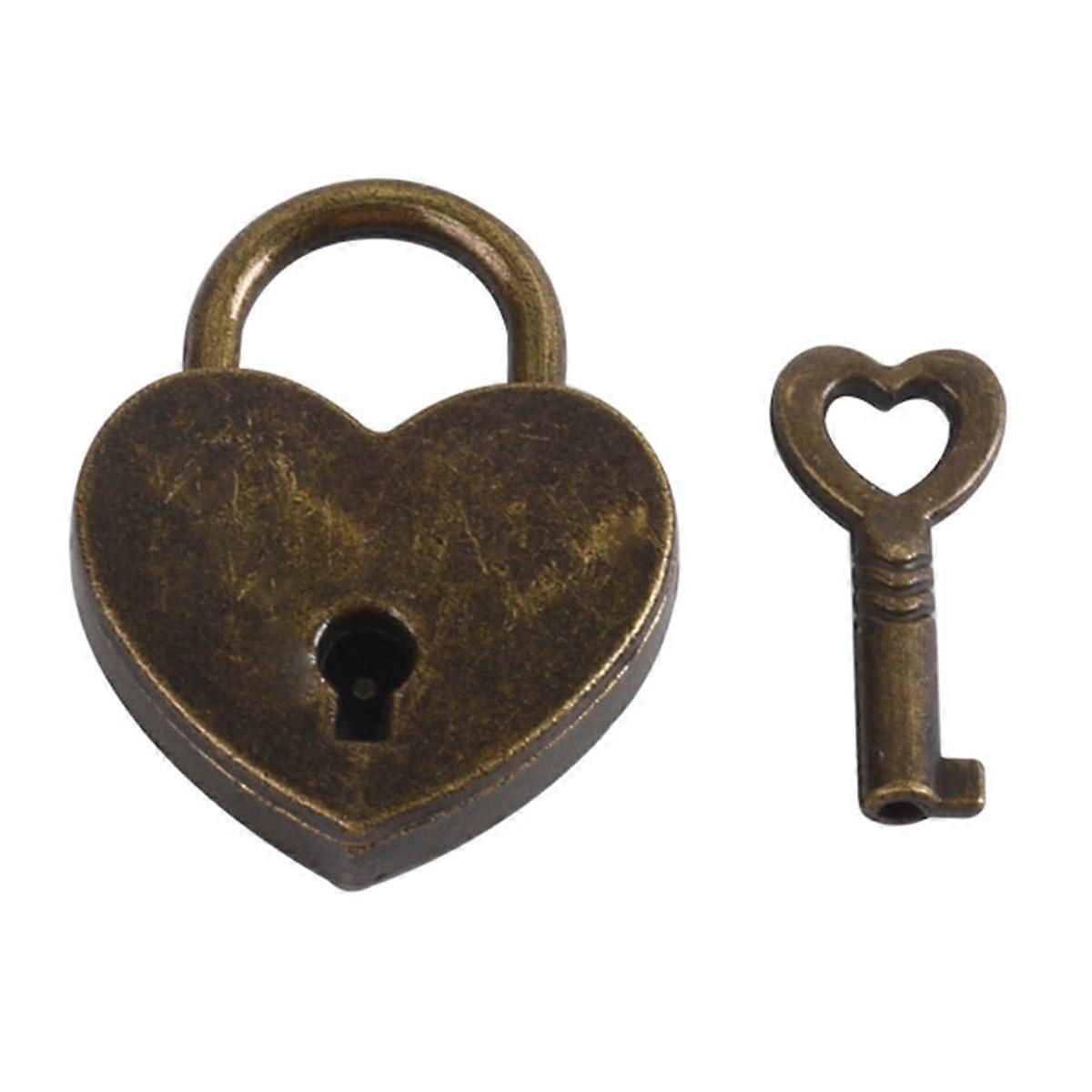 Vintage Heart Shape AntiTheft Mini Padlock Bag Travel Suitcase