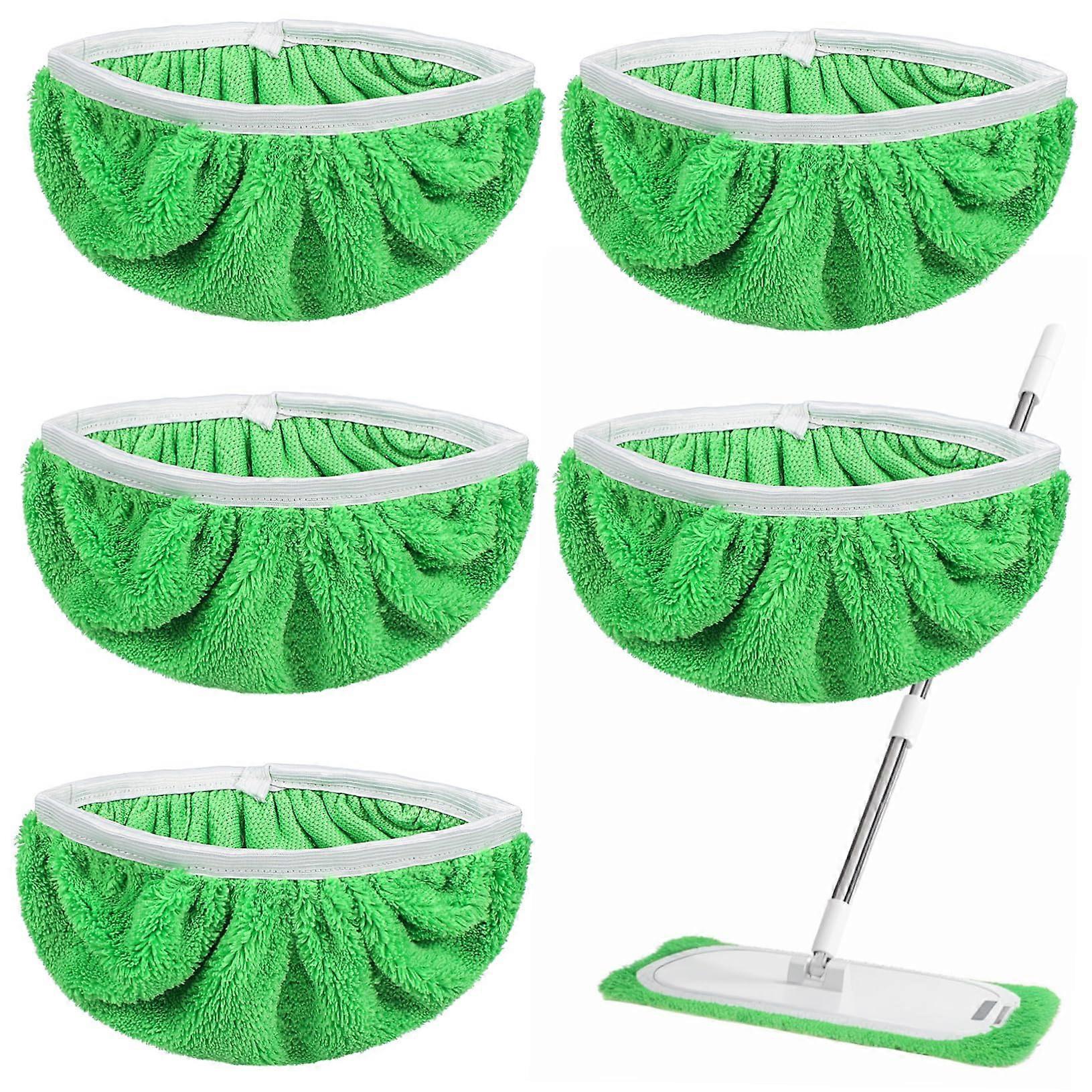 6-Pack Microfiber Mop Pads Washable Reusable for Hardwood Floors Non-Slip Highly Absorbent Compatible with Standard Mops