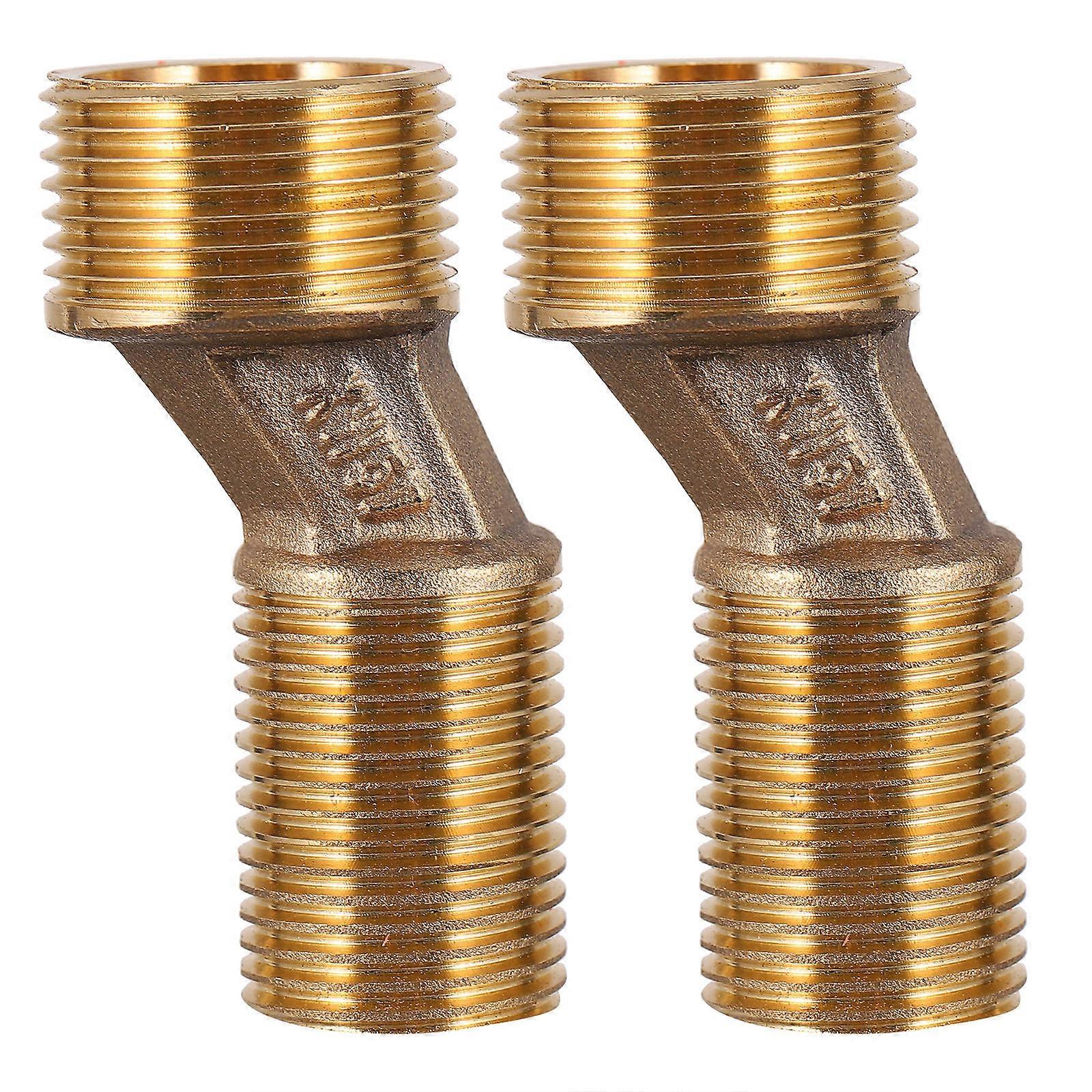 Drip Hose Elbows Triple Faucet Curved Feet for Home Use Copper Golden Durable Practical 2Pcs