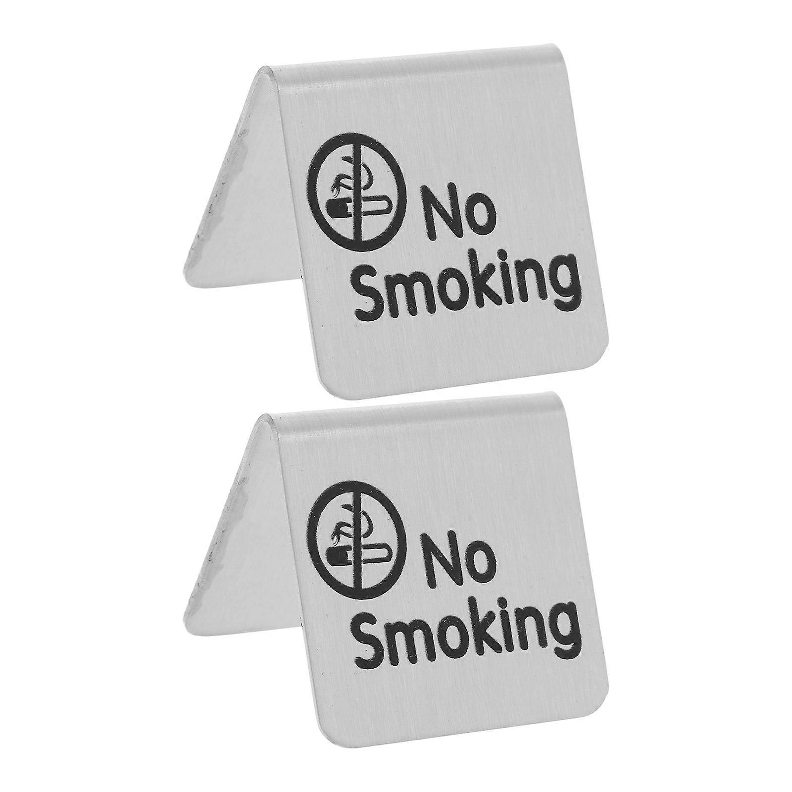 Reserved Table Indicator Square Stainless Steel Silver for Business Owners 2Pcs