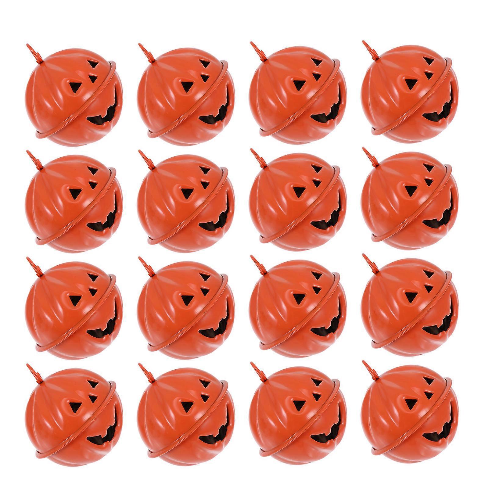 Small Craft Bell Pumpkin Shape Pet Collar Bell Orange Iron for 20Pcs