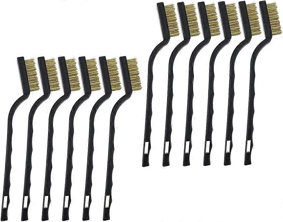 Small Wire Brush 12-Pack Mini ss Wire Brushes Set 17cm Handy Size Efficient