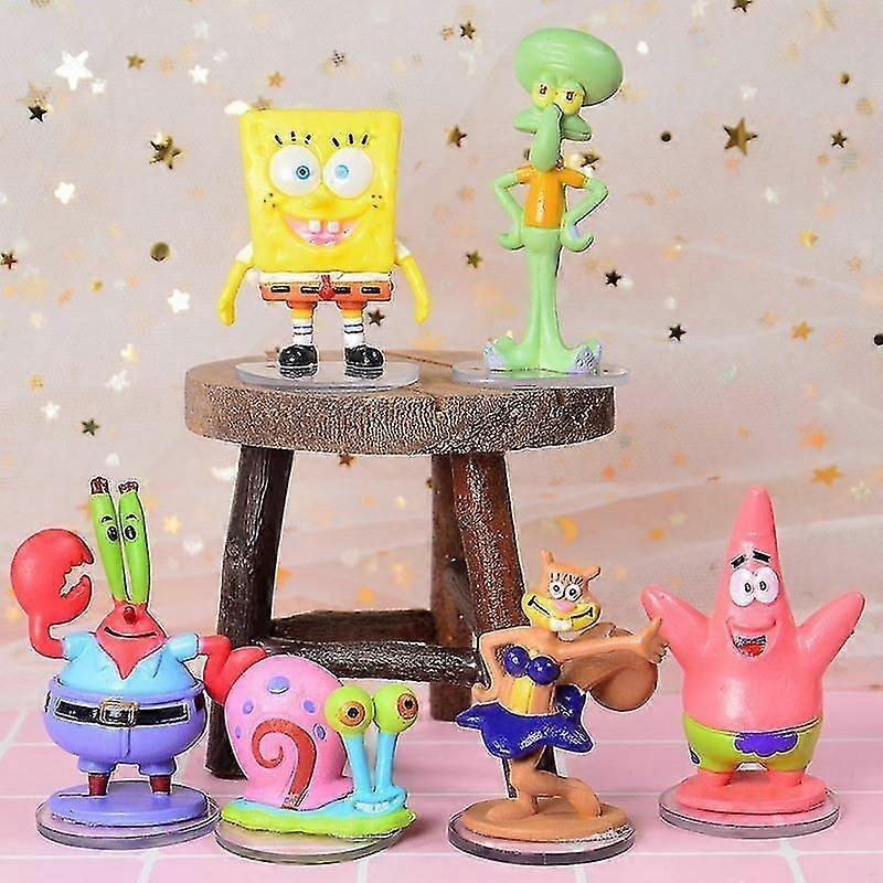 6 Pcs/set Spongebob Squarepants Patrick Star Squidward Tentacles Pvc Figure Toy