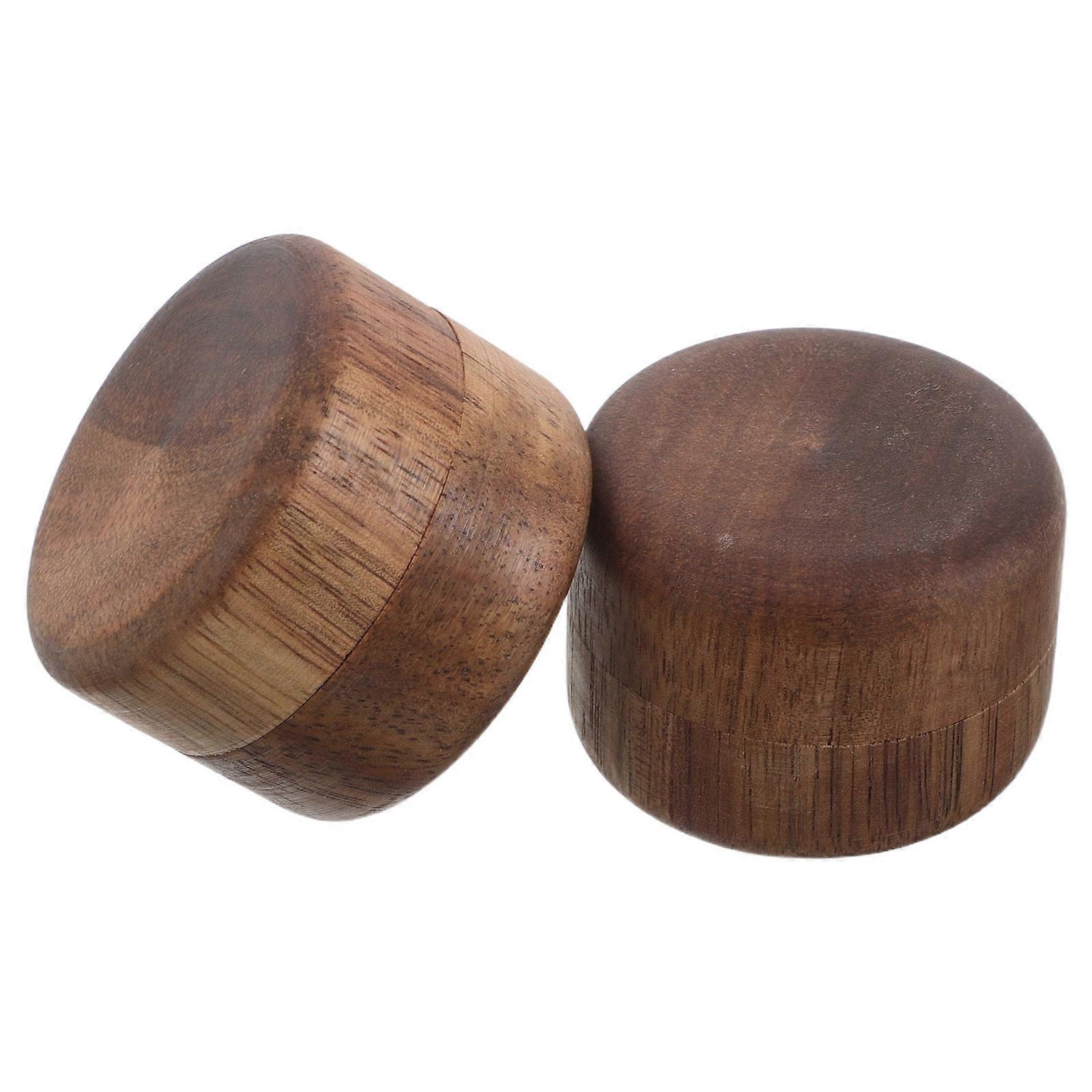 Here's a refined and professional product description based on your input:
**2pcs Small Round Wooden Jewelry Box with Lid – Acacia Wood Travel