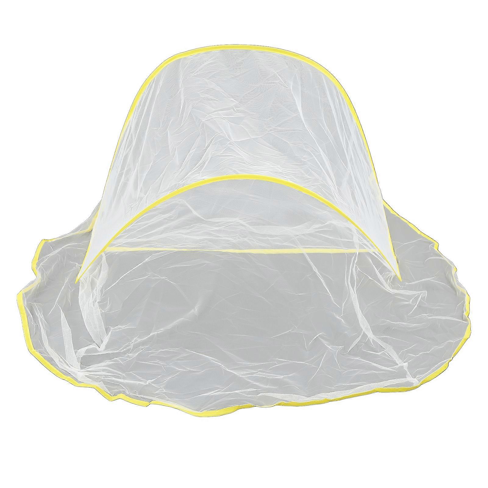 Lightweight Yellow Foldable Outdoor Mosquito Head Net Mesh Cover