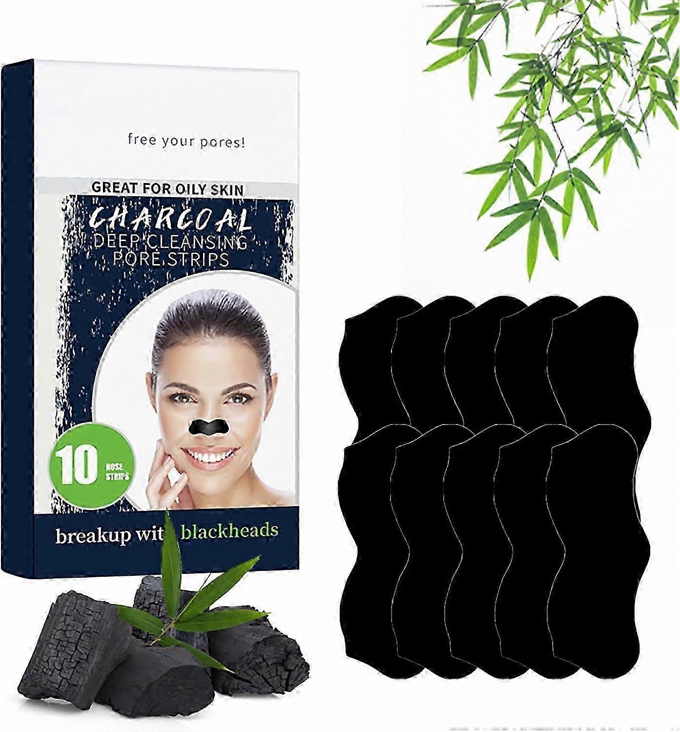 Charcoal Nose Strips for Blackhead Removal, Deep Cleansing Pore Purifying Patches with Activated Charcoal for Clear Skin