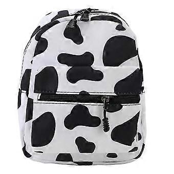 Mini Mochila Bonito Doce Elegante Vaca Padrão Multi Compartimento Mochila Estudantil para Compras de Viagens Escolares