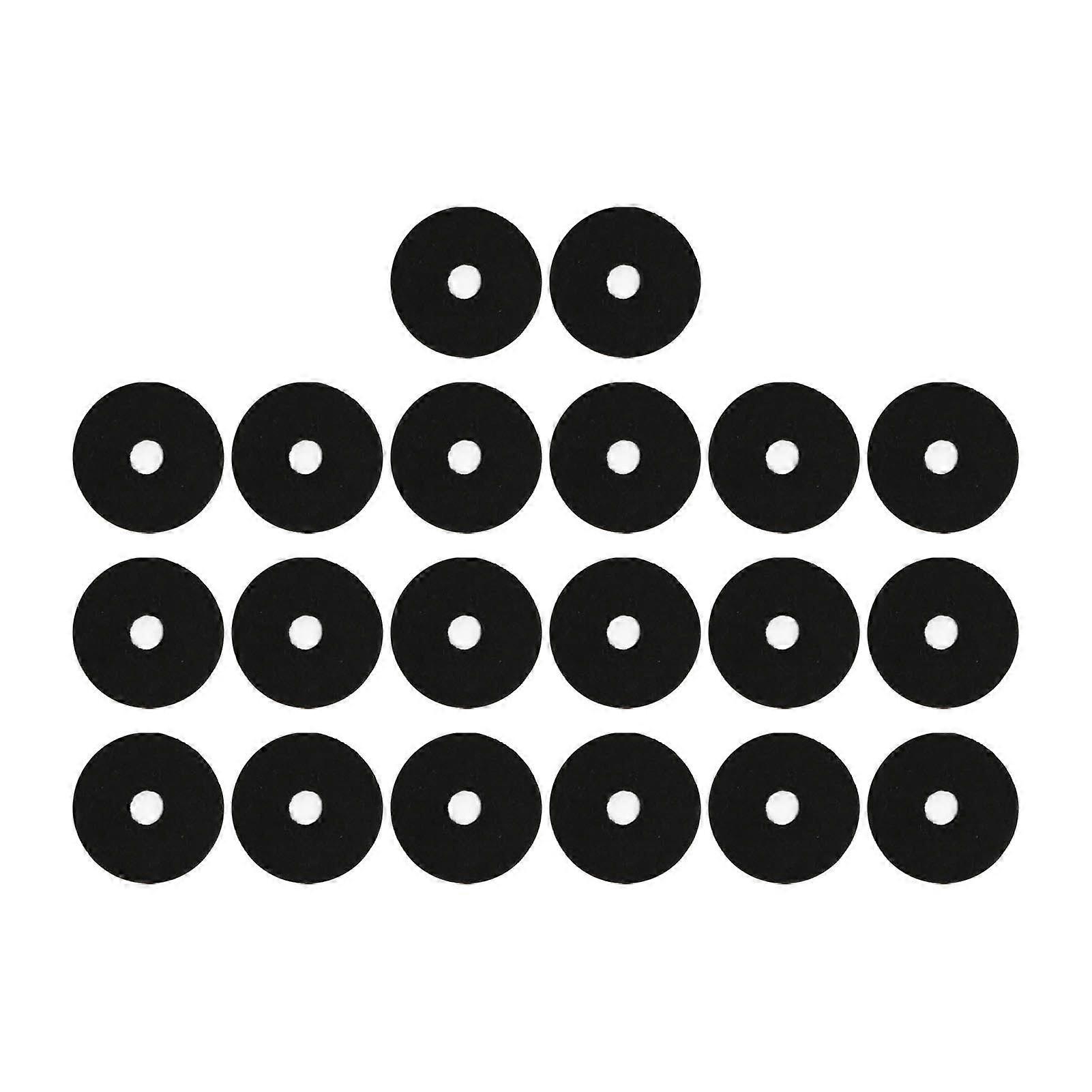 20Pcs Cymbal Felt Washer Pads Stand Replacement Parts Drum Set Accessory Non Slip 4cmBlack