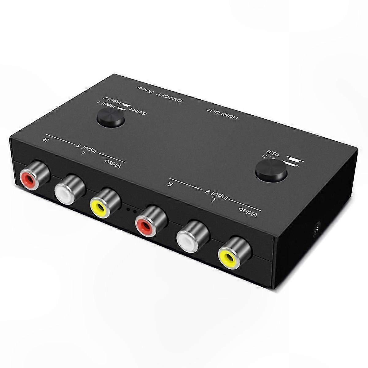 Multi-Function 2AV to HDMI-Compatible Adapter with 2RCA Support for Enhanced Connectivity Solutions