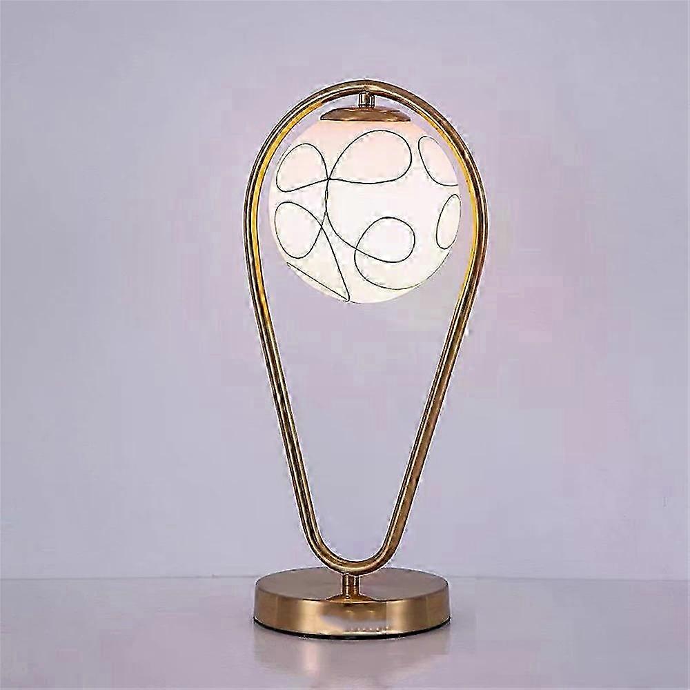 Nordic Brass Table Lamp: Round Bedside Lamp with Glass Ball for Bedrooms, Living Rooms & Study Rooms - LED Decorative Desk Lamp for Modern Spaces