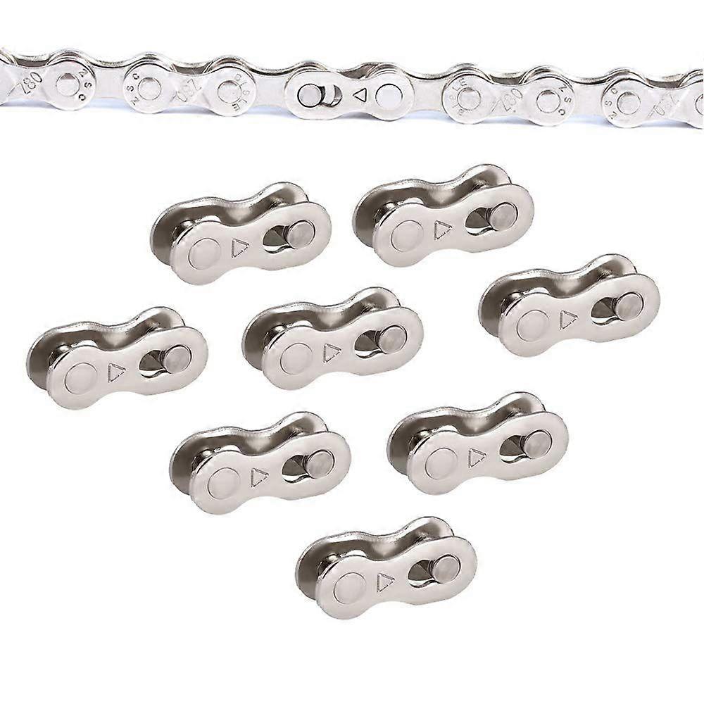 8 Pairs Reusable Bicycle Missing Link for 6, 7, 8, 9, 10,11,12 Speed Chain (6 7 8 Speed)