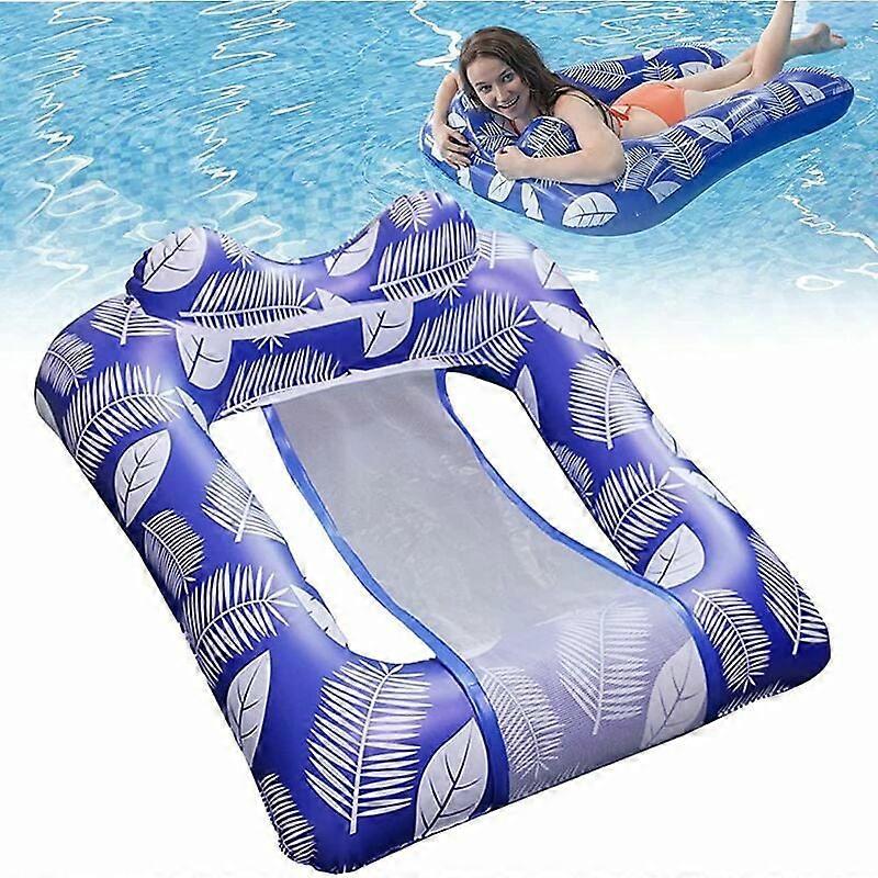 Inflatable Pool Hammock, Water Hammock, Inflatable Pool Hammock with Net, Inflatable Pool Floating Hammock, Water Mattress for Adults (110 x 76cm)，F