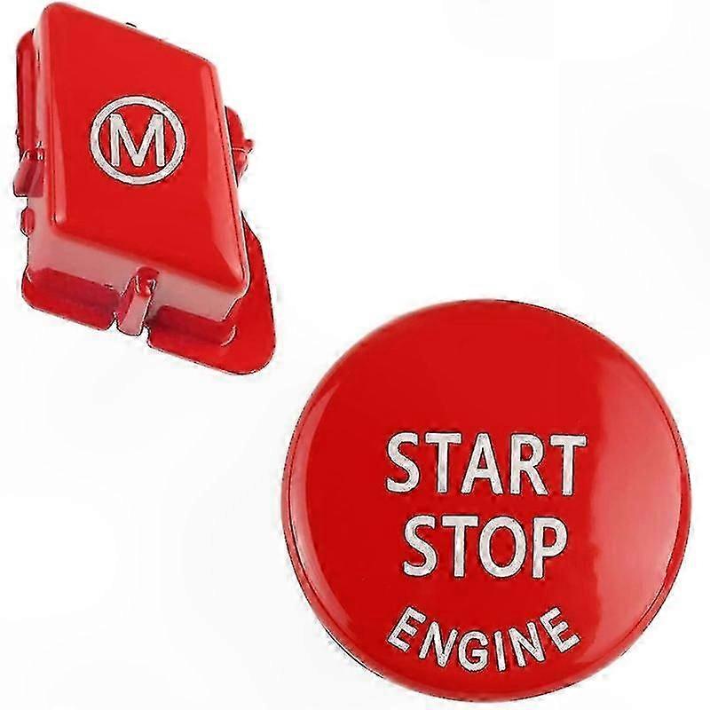 2 Pieces Steering Wheel M Button and Start Stop Button Compatible with 3 Series E90 E92 E93 M3 2007-2013