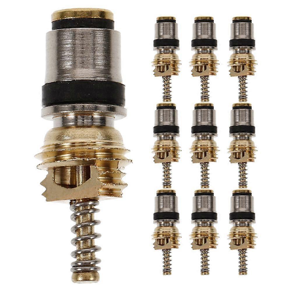 10pcs R134a-3 Ac Valve Core High And Low Pressure Valve Core For Car Air Conditioning System Copper Valve Core For Precise Refrigerant Charging And Ea