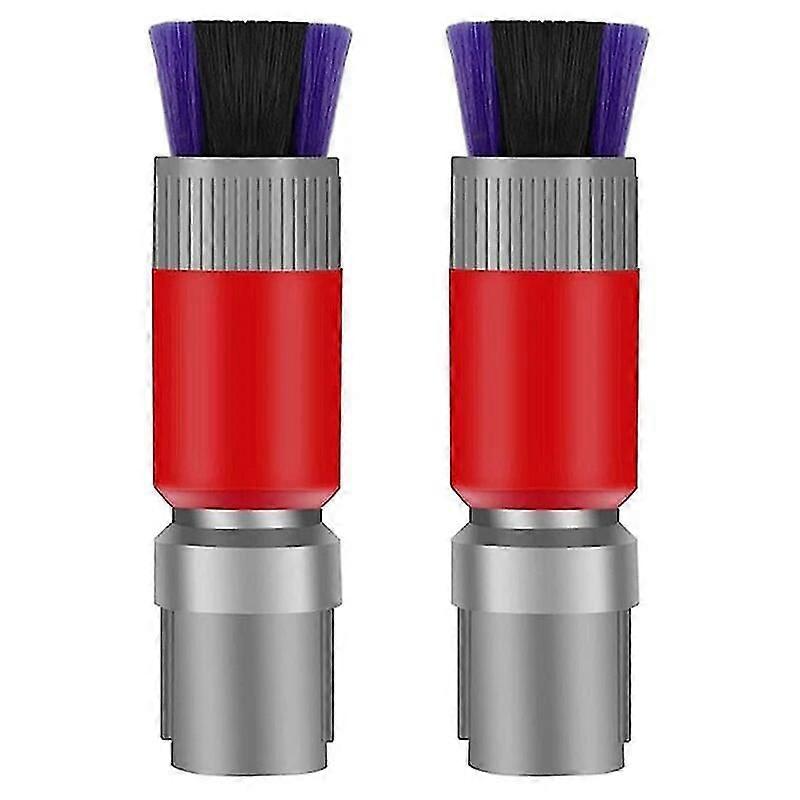 2 Piece Traceless Dust Removal Soft Brush Head Gray & Red Plastic Suitable For Dyson Dyson V12 Vacuum Cleaner V7 V8 V10 V11 V15~19245