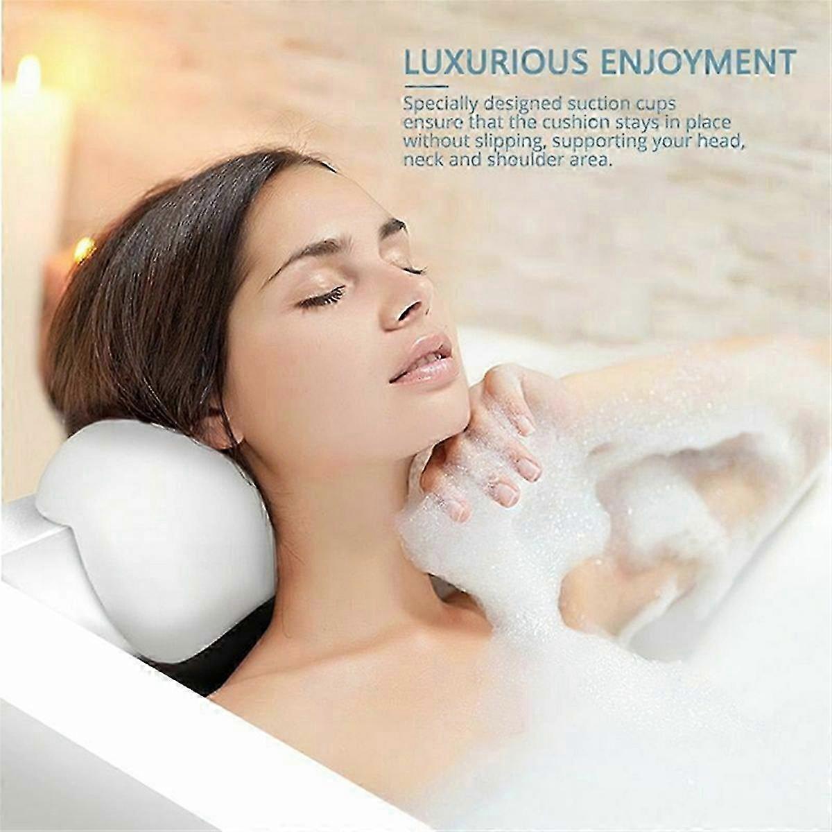 Non-Slip SPA Bath Pillow with Suction Cups for Bathroom Neck Support